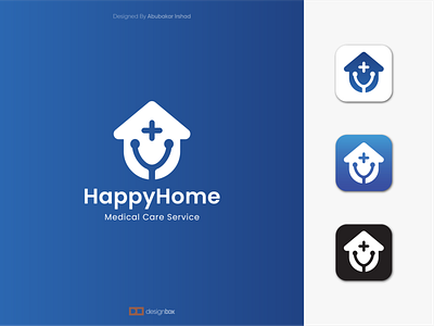 Medical Care logo blue logo care clinic logo happy home home logo medical logo