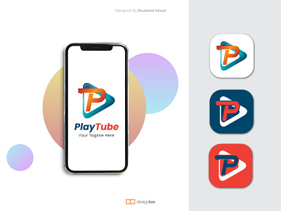 Music App - Letter P,T Logo app logo branding business logo company logo music logo p logo play logo t logo