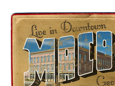 live in downtown macon community local postcard