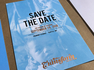 Transform Gala Invite (UV-activated Ink) halftone save the date uv