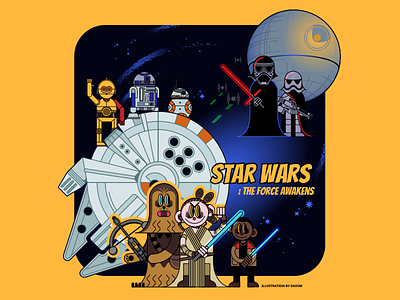 Star Wars : The Force Awakens 2d alien art character color design drawing illustration movie starwars vector
