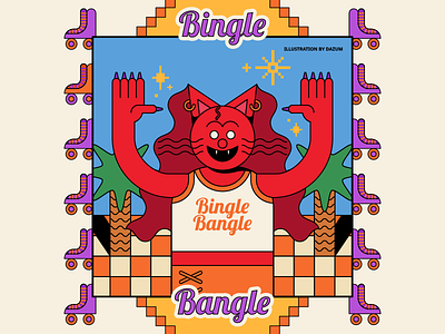 Bingle Bangle 2d album art character color design drawing game illustration music vector