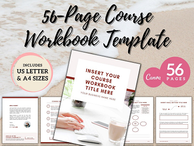 Course Workbook Template blogging canva canva checklist canva template coaching course course creator coursework digital course ecourse layout design online business online courses online education pdf template printable template workbook worksheet workshop