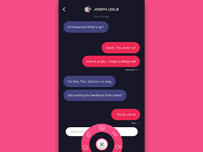 Chat UI bot chat conversation detail ios message mobile wheel