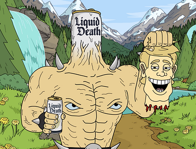 Liquid Death animation design vector
