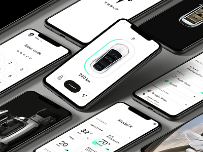 Tesla mobile app concept app car concept multimedia platform navigator tesla