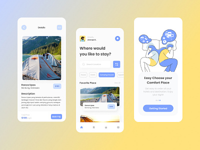 Staycation Travel Service Mobile App branding design mobile app ui ux