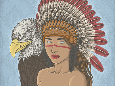 Girl and eagle