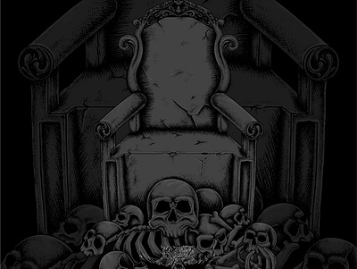 throne artwork concept art darkart design design t shirt digital drawing drawing graphic design hand drawn horror illustration illustrator metal artwork procreate skull art t shirt