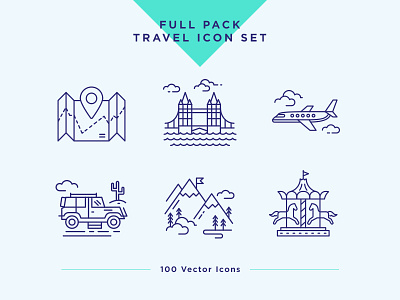Travel & Landmarks Icons Set icon set landmark icon landmarks travel travel icon ui ux vector