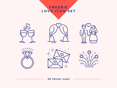 Wedding & Love Icons Set. Free Light Pack