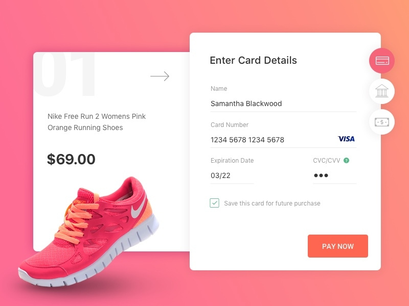 checkout credit card by Sasha Dribbble