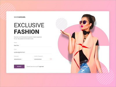 Daily UI 001 - Signup Page design fashion interface landing minimal page shopping signup site ui web website