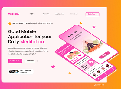 Landing Page for MeditasiQ app branding graphic design ui ux vector