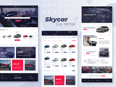 Sky Car rental car design ecommerce rental ui web