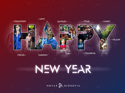 Happy New Year from Novak Djokovic happy new typography year