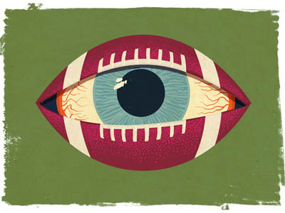 Domestic Violence in the NFL black eye conceptual digital domestic abuse football illustration