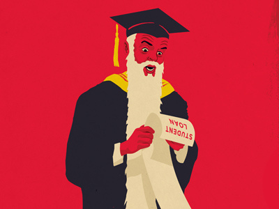Student Loan beard conceptual digital illustration student loans