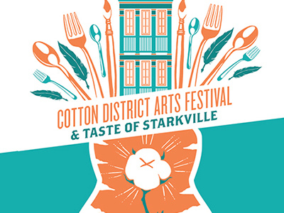 Cotton District Arts Festival conceptual design digital illustration poster