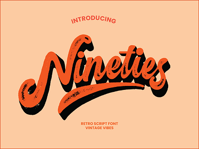 Nineties retro script design illustration logo typography