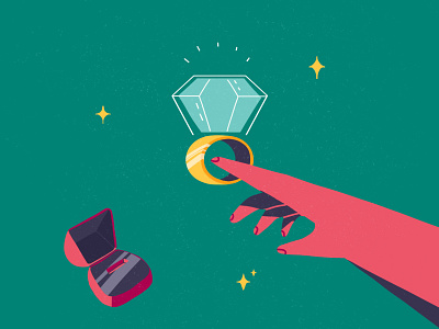 Ring green illustration red ring wedding