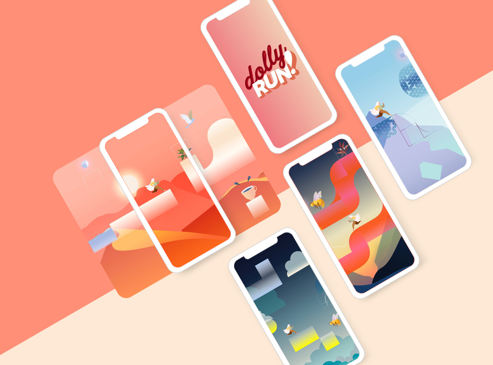 Dolly Run app by Mojito Fraise on Dribbble