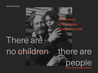 In memory of the brave Janusz Korczak animation biography history korczak layout poland tipography ui