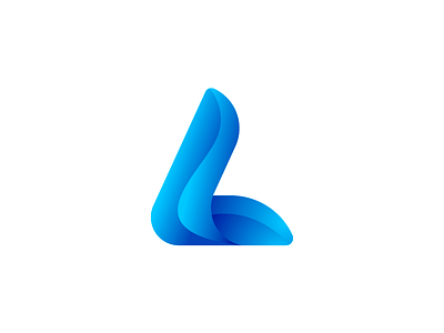 L gradient logo blue logo gradient letter logo minimalism wave