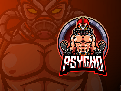 The PSYCHO branding esports esports logo logo mascot