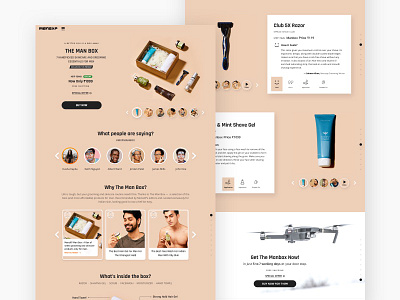 THE MAN BOX - Mensxp.com best clean grooming home page landing page minimal mobile product page shop simple web page website