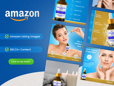 Amazon Listing Images | A+ Content | Skincare Product amazon amazon listing images branding design e commerce enhanced brand content graphic design product branding typography
