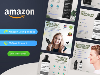 Amazon Listing Images | A+ Content | Haircare Product amazon amazon listing images branding design e commerce enhanced brand content graphic design