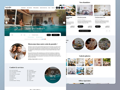 Hotel website template design homepage ui ux website