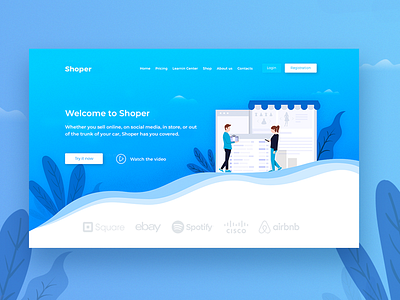 Landing page for ecommerce platform branding design first shot flat icon illustator illustration interace landing page logo minimal typography ui ui ux design vector web webdesig welcome