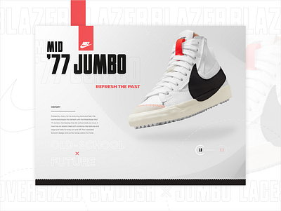 Nike Blazer Mid ‘77 Jumbo Hero branding graphic design hero nike sneakers ui