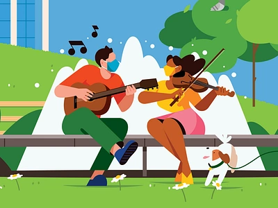 Restart Stages character color concert flat illustration music newyork performance