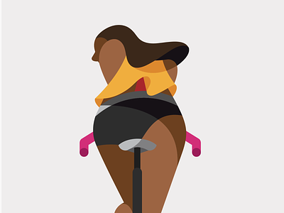 Fixiegirl bicycle bike character flat riding woman