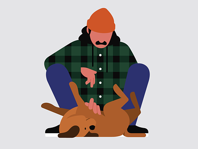 Friend 🐕 character dog illustration man pet winter