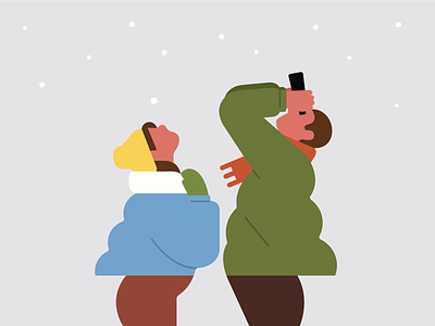 When will it snow? character color couple flat graphic design illustration snow winter