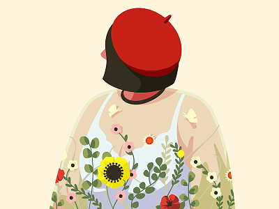 Flower character color floral girl illustration woman