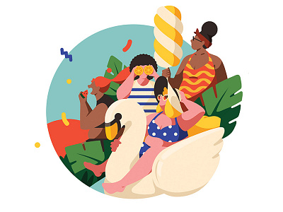 Summer holiday 1 character color girl holiday illustration magazine summer