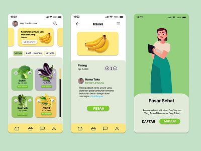 Aplikasi Pembelian Buah - Buahan Dan Sayuran app design ui