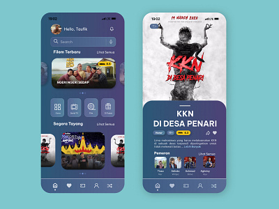Aplikasi Pemesanan Tiket Bioskop app design ui