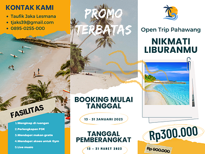 Brosur Open Trip app design graphic design ui