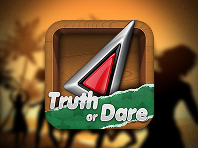 Truth or Dare app icon app arrow icon ios iphone party pointer wood