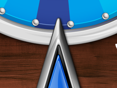 Pointer for wheel app apple arrow blue ios ipad iphone metal pointer wheel wood