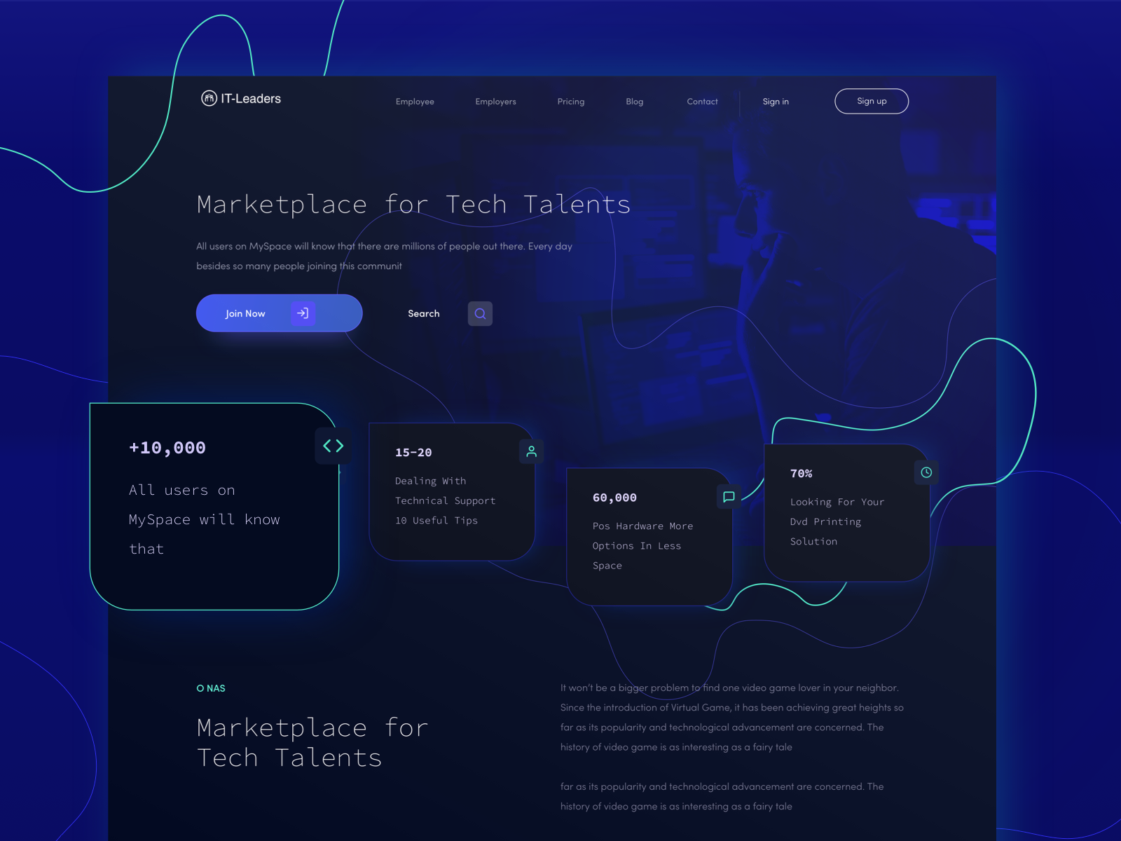 It Leaders - Navy Blue Landing Page by Tomasz Osowski for Project ...