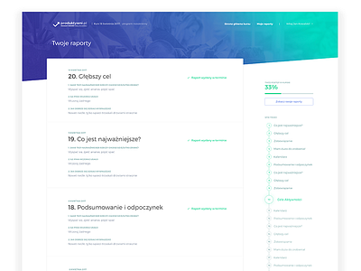 Blog post and progress bar - Produktywność krok po kroku blog post clean design course gradient productivity progress bar raport website