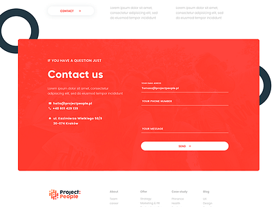 Contact form contact form flat design footer phone number