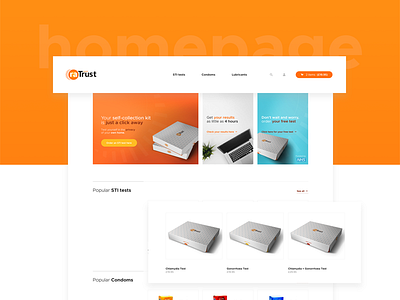 Online shop blood categories flat design foundation homepage online shop orange redesign section sti website